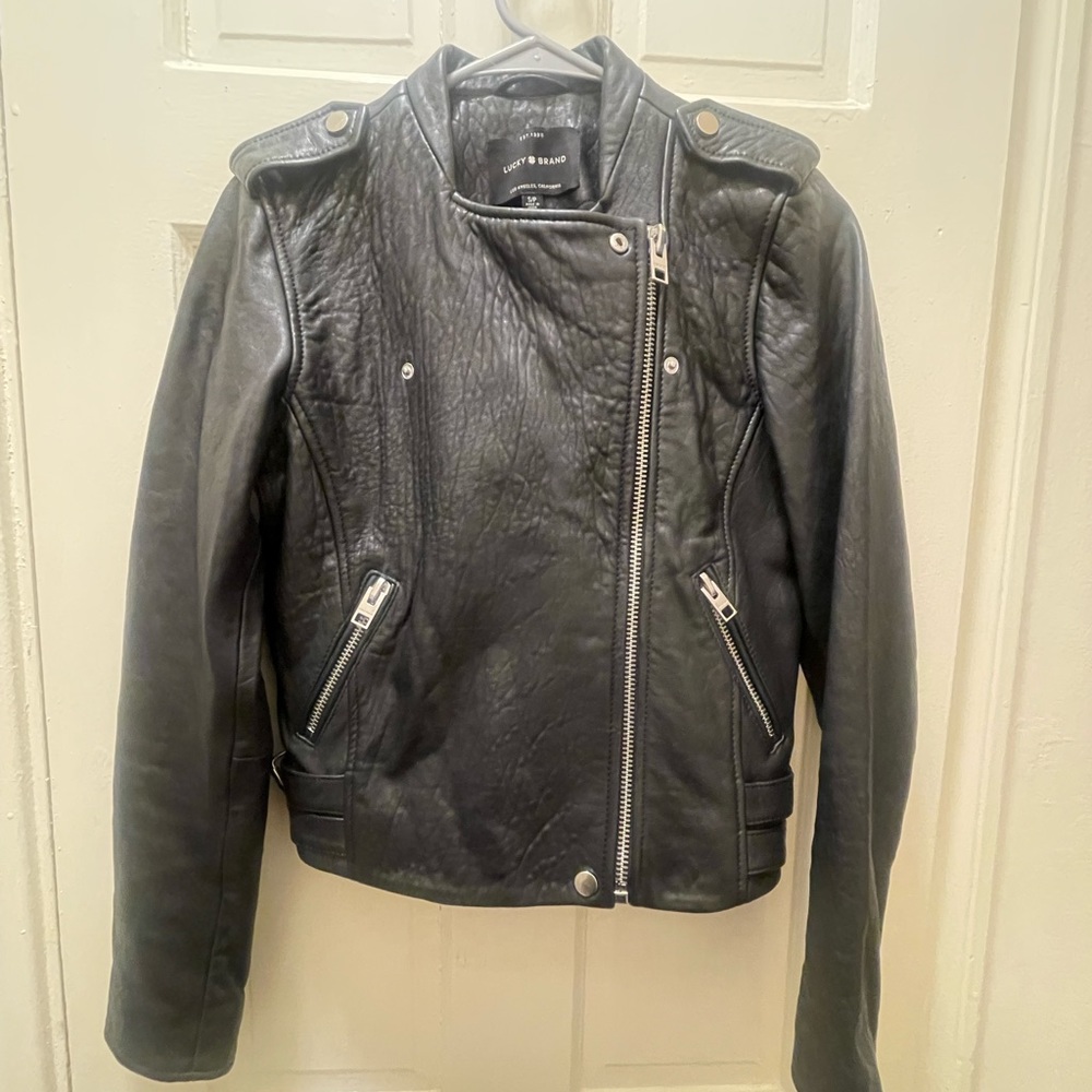 NWOT Lucky Brand 100% Leather Moto Jacket